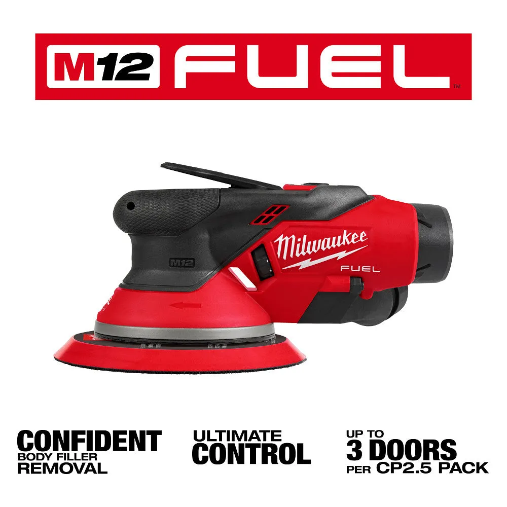 Milwaukee 2585-22CX M12 FUEL 12V 6" Random Orbital Sander Kit (3/16")