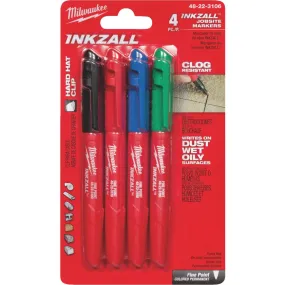 Milwaukee INKZALL Fine Point Various Colors Job Site Marker (4-Pack)