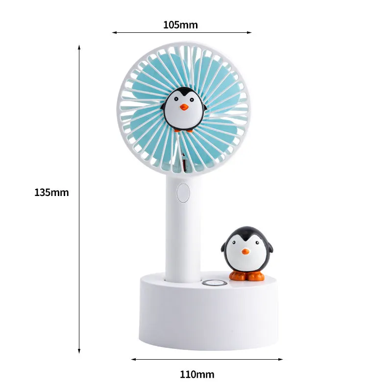 Mini Fan Halter Handheld Smart Cute Creative Shaking Head Desktop USB Base Charging Office Home