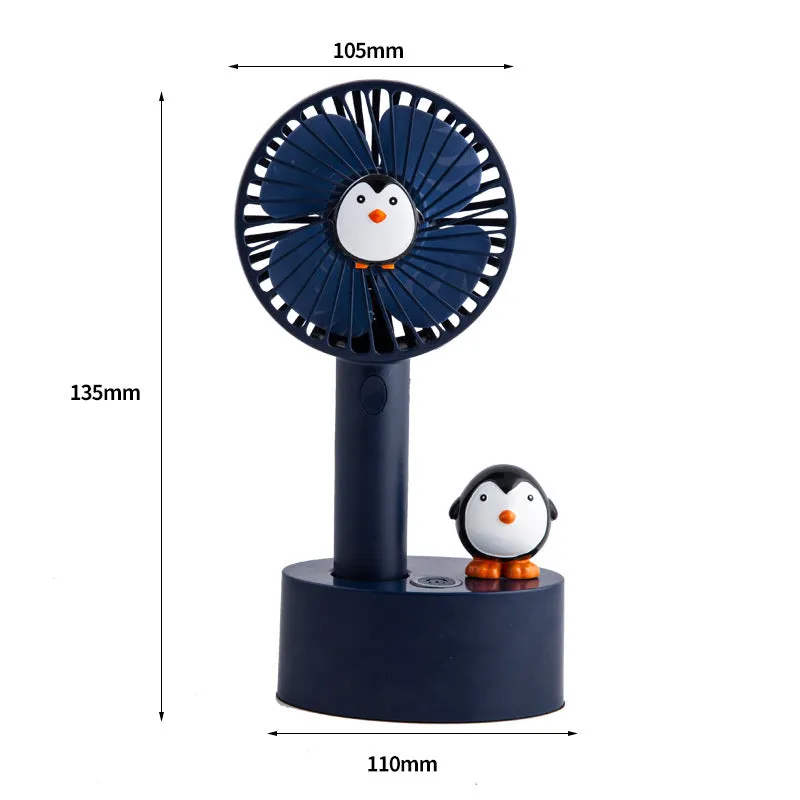 Mini Fan Halter Handheld Smart Cute Creative Shaking Head Desktop USB Base Charging Office Home