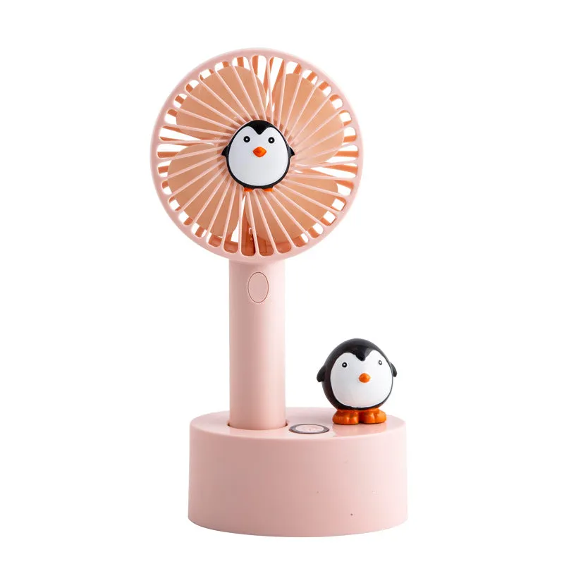 Mini Fan Halter Handheld Smart Cute Creative Shaking Head Desktop USB Base Charging Office Home