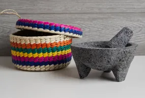 Molcajete with Tortilla Basket