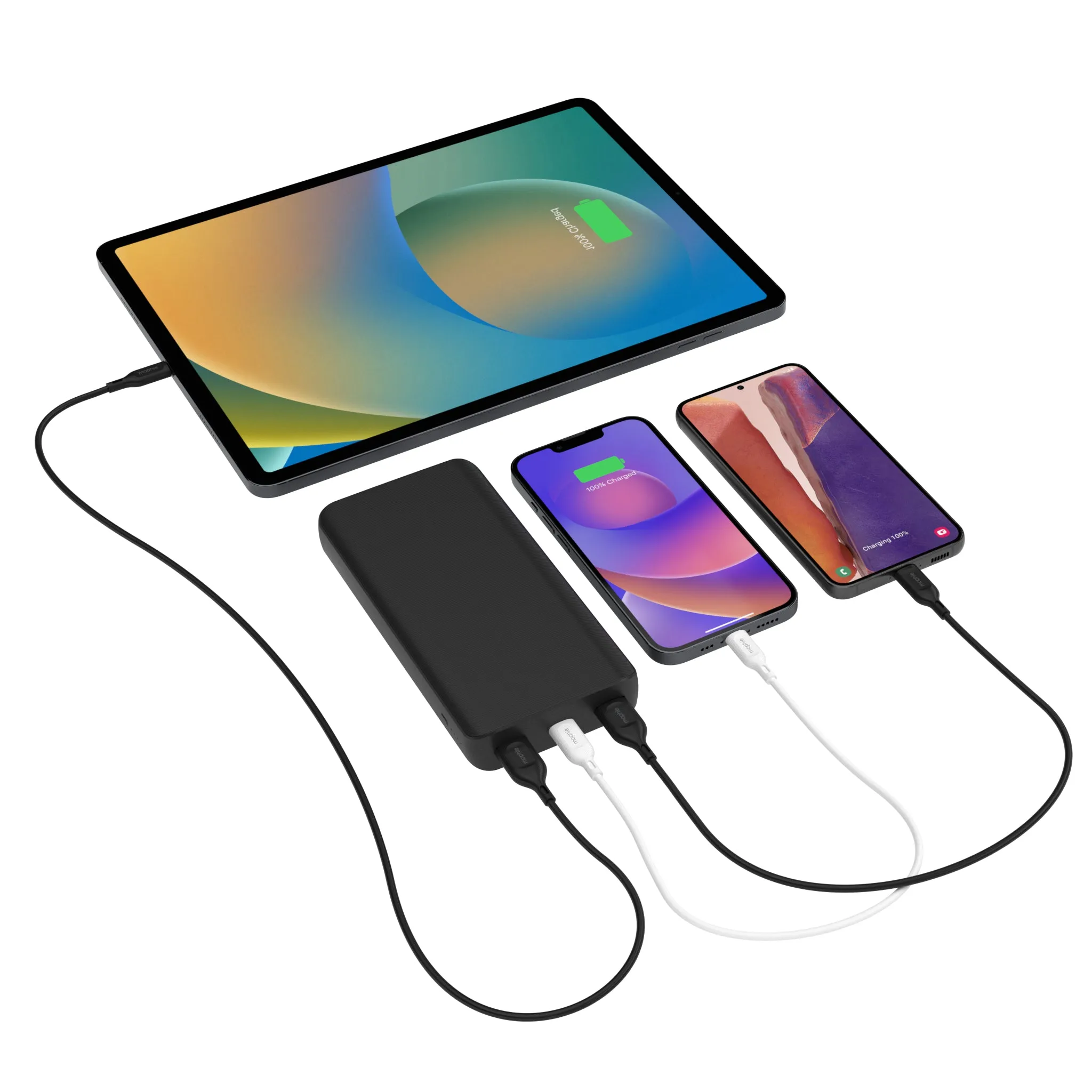 Mophie Essentials - Power Bank - 20000 Mah - 3 Output Connectors (2 X Usb, 24 Pin Usb-C)