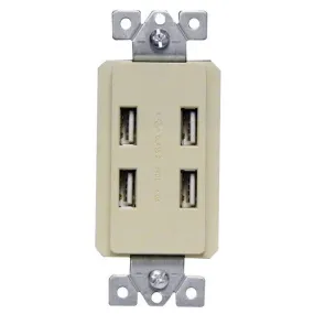 Morris Products 82380 Ivory USB Charging Station 4P