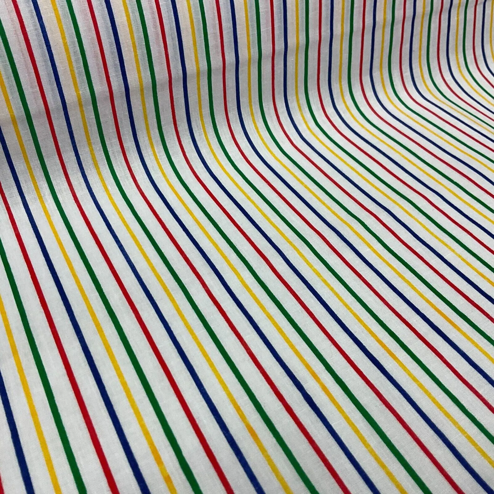 Multi coloured Striped Nautical Stripes Poly cotton printed fabric 110cm M1701