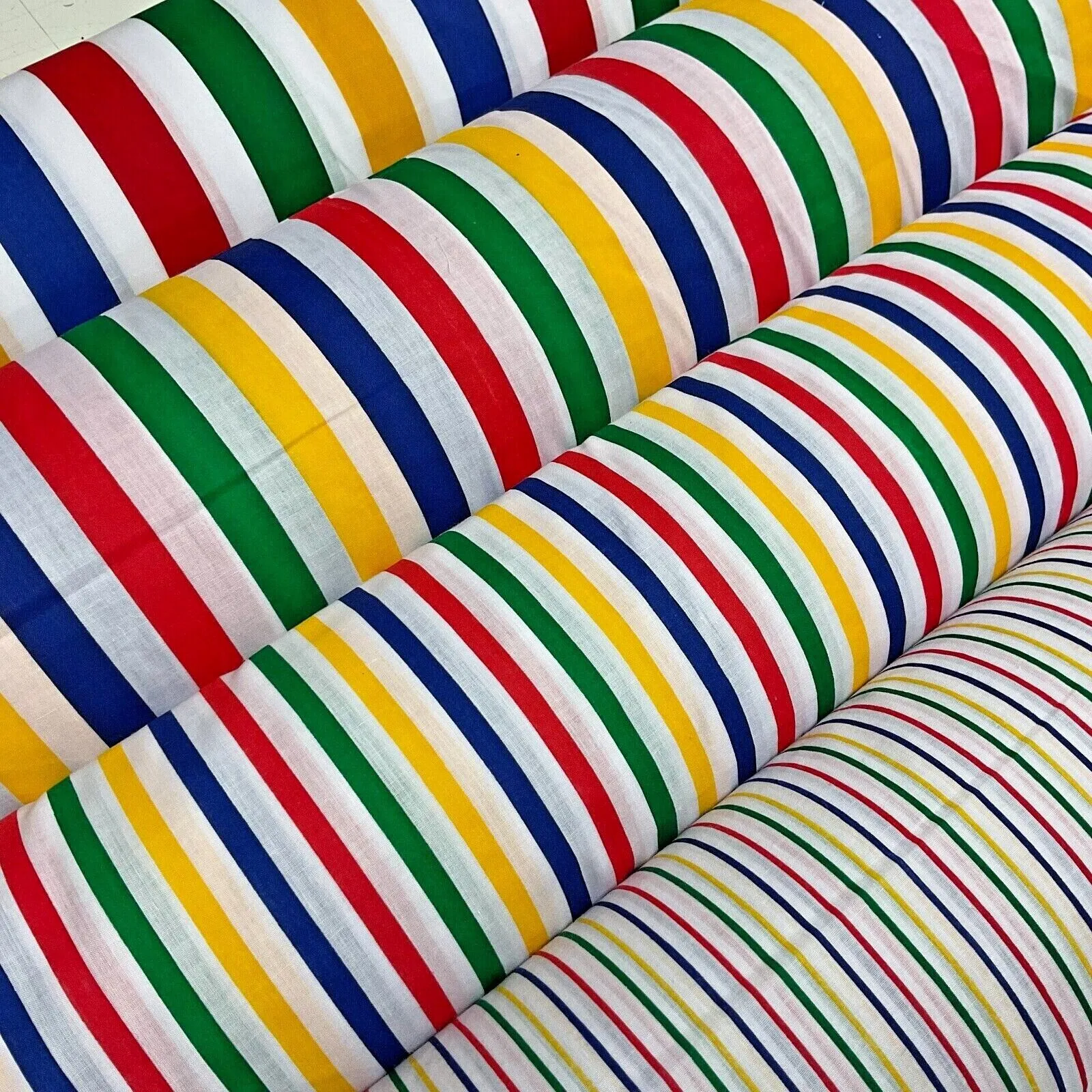 Multi coloured Striped Nautical Stripes Poly cotton printed fabric 110cm M1701