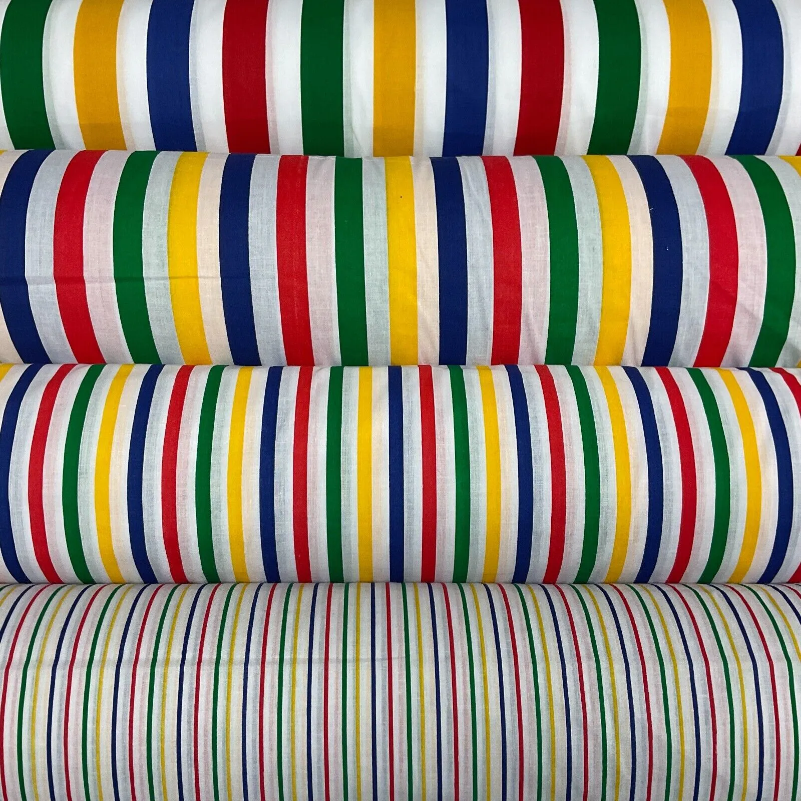 Multi coloured Striped Nautical Stripes Poly cotton printed fabric 110cm M1701