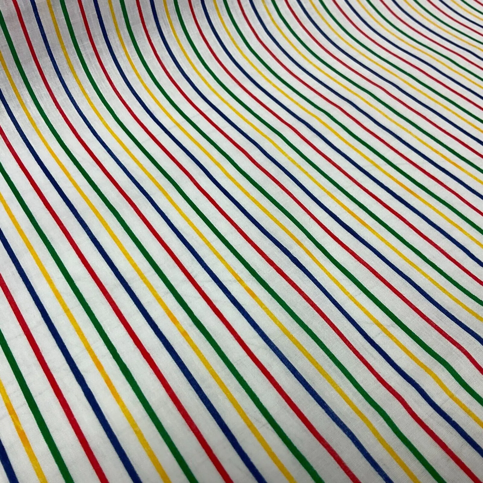 Multi coloured Striped Nautical Stripes Poly cotton printed fabric 110cm M1701