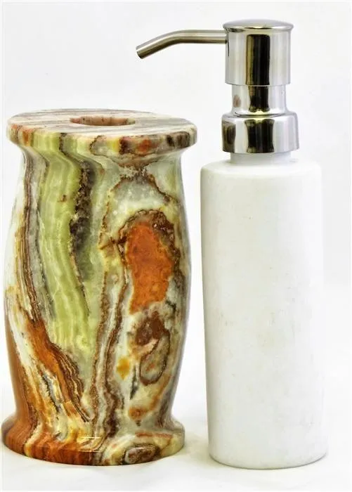 Multi Green Onyx Liquid Soap & Lotion Dispensers