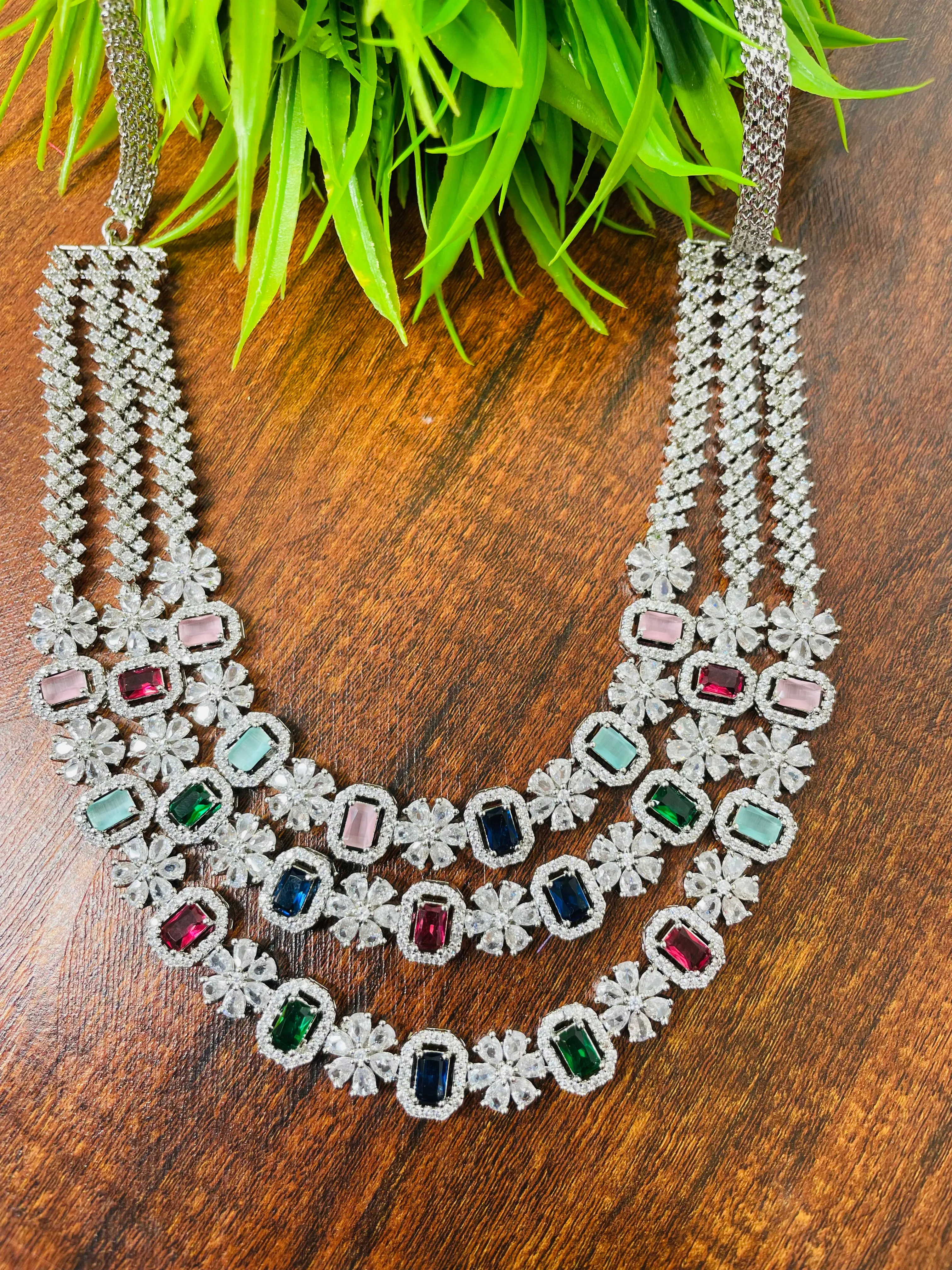 MULTI TRIPLE LAYERED NECKLACE-Elegance48