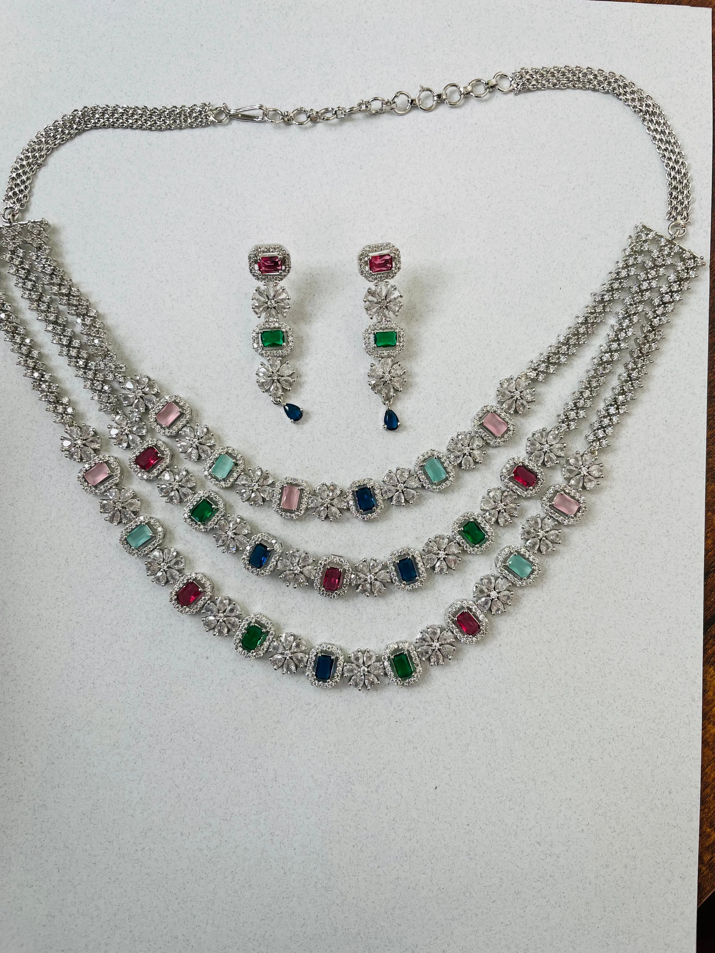 MULTI TRIPLE LAYERED NECKLACE-Elegance48