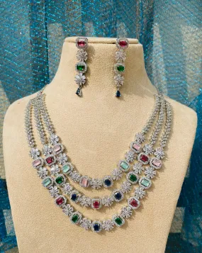 MULTI TRIPLE LAYERED NECKLACE-Elegance48