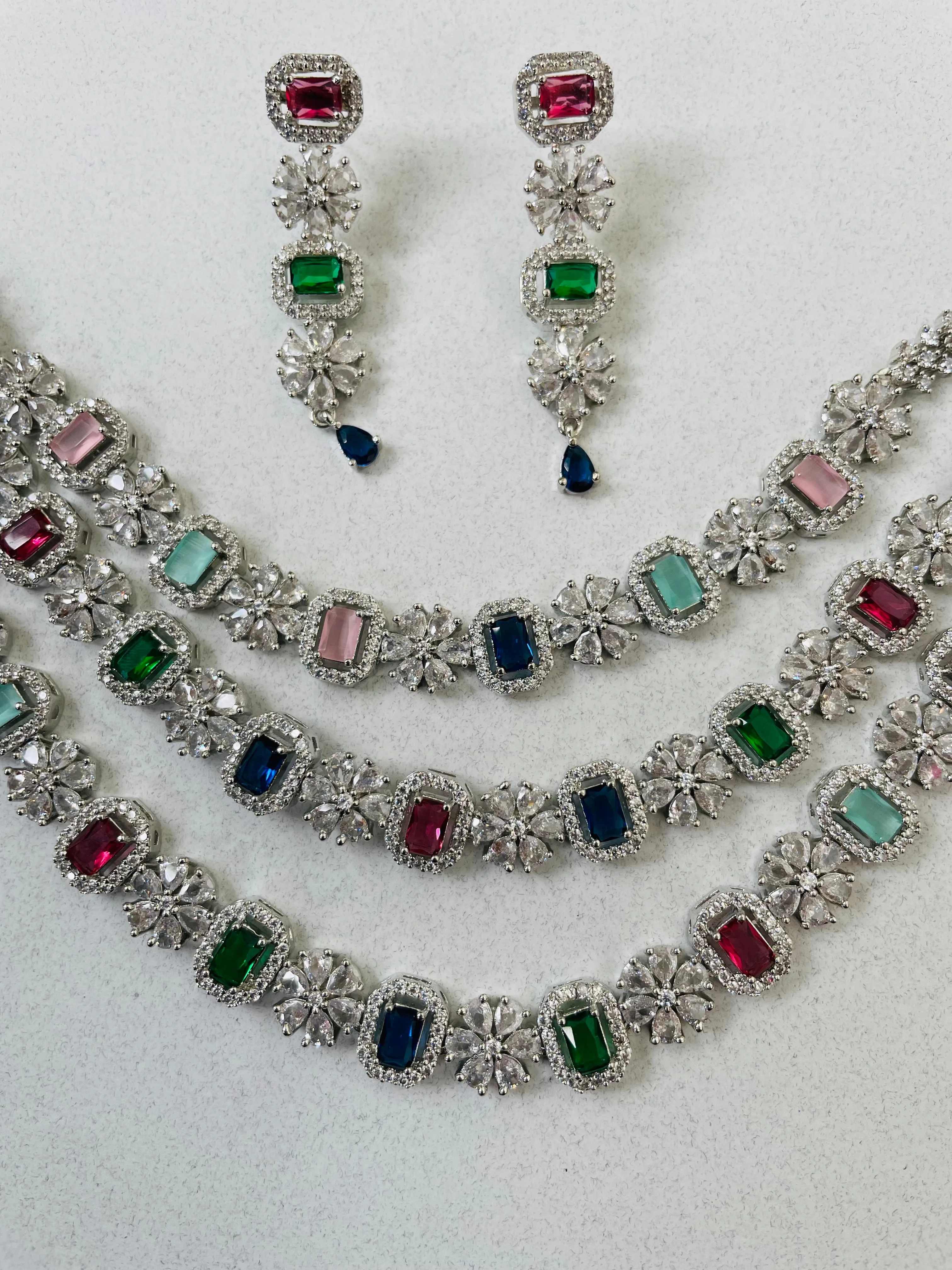 MULTI TRIPLE LAYERED NECKLACE-Elegance48