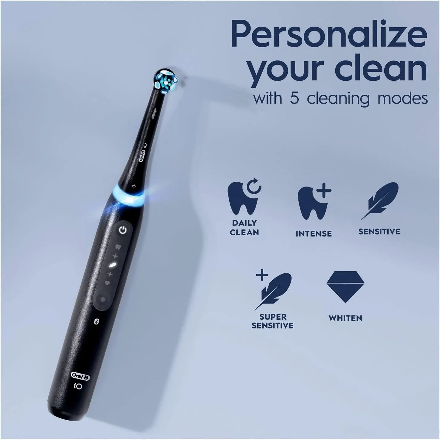 Oral-B iO5 Electric Toothbrushes For Adults, Christmas Gifts For Women / Him, 1 Toothbrush Head & Travel Case, 5 Modes With Teeth Whitening, UK 2 Pin Plug, Black