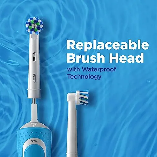 Oral B Vitality 100 Blue Criss Cross Electric Rechargeable Toothbrush for Adults Powered by Braun