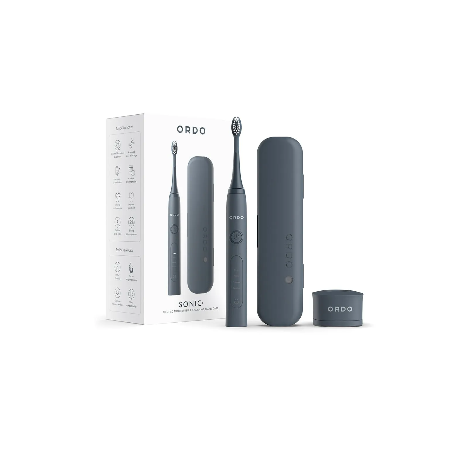 Ordo Sonic  Toothbrush & Charging Travel Case - Charcoal Grey