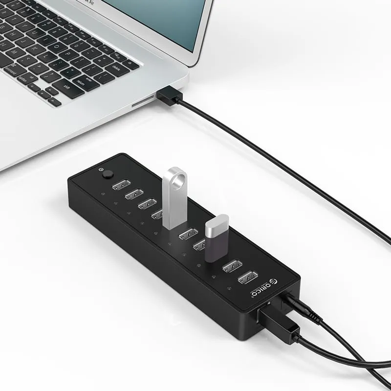 Orico 10 Port 30W Additional Power Usb2.0 Hub - Black