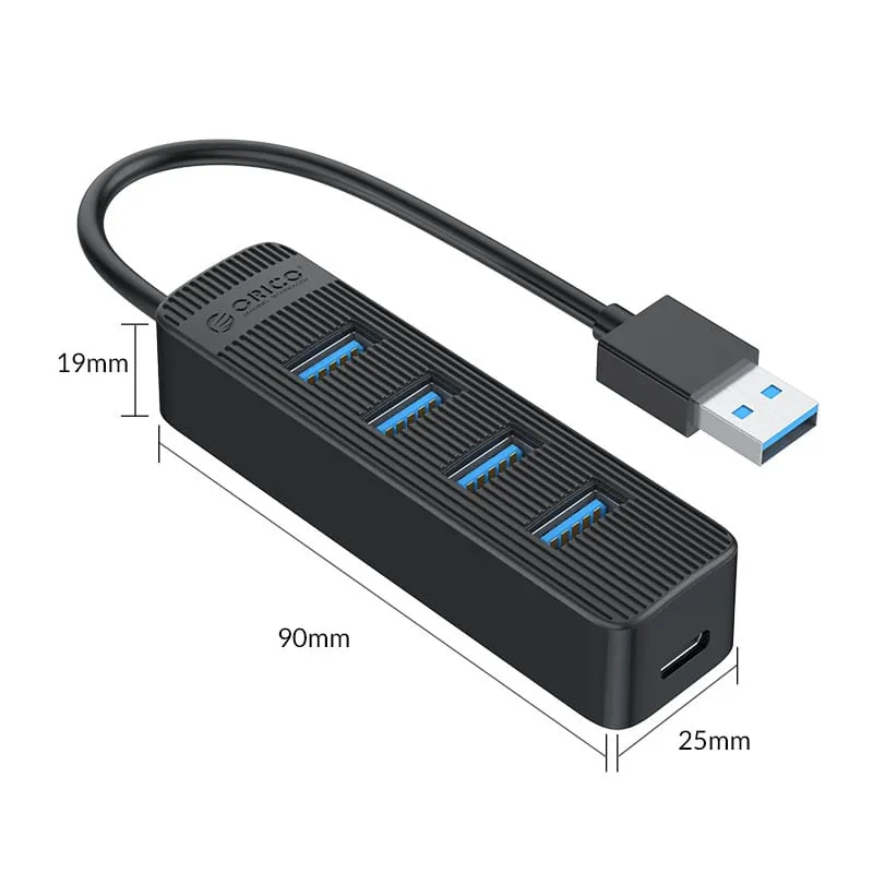 Orico 4 Port Usb Hub | 4X Usb3 | Black