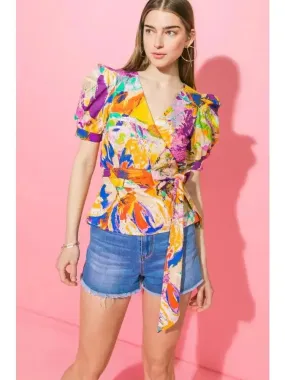 Paint Your Dreams Printed Poplin Top