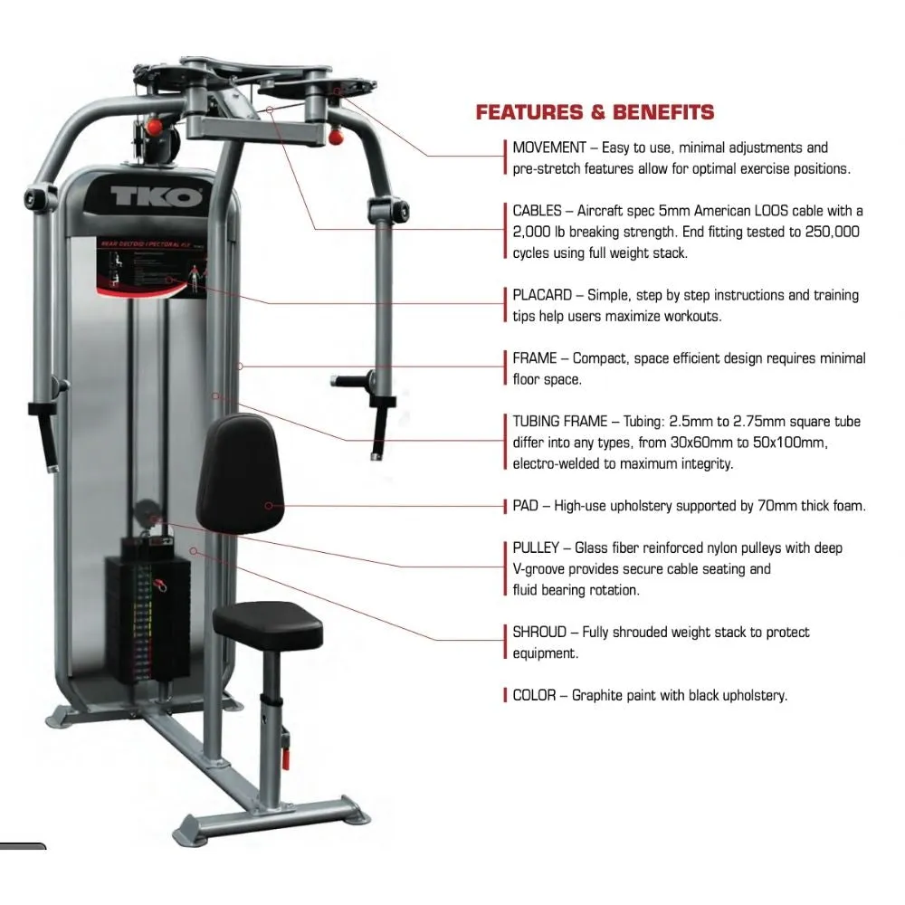 Pec Deck Machine and Rear Deltoid Achieve Dual by TKO