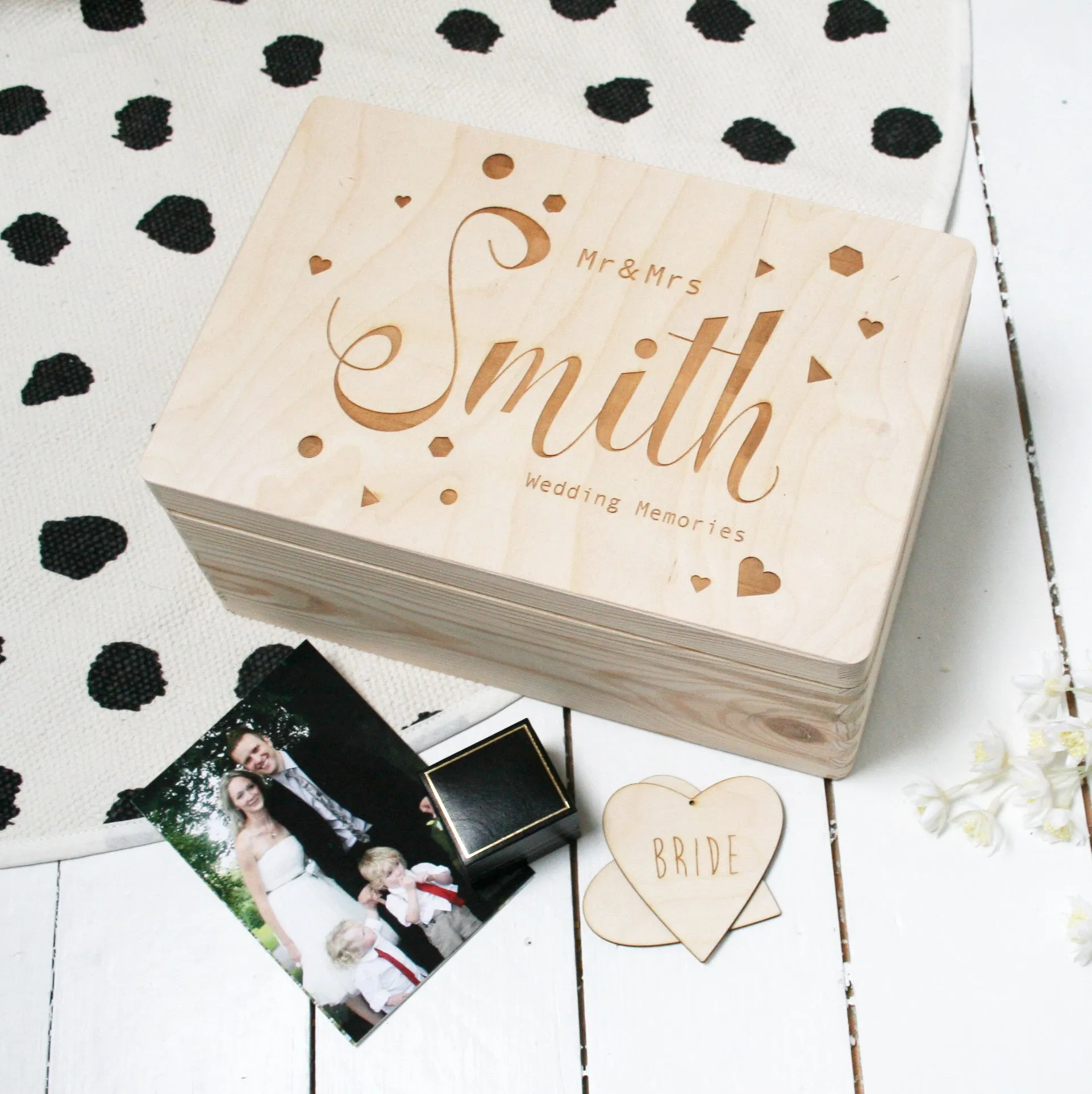 Personalised Wooden Wedding Memory Box