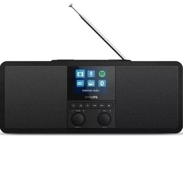 Philips DAB /FM Internet Radio Clock Bluetooth Spotify Speaker With Wireless Phone Qi Charging Pad