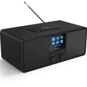 Philips DAB /FM Internet Radio Clock Bluetooth Spotify Speaker With Wireless Phone Qi Charging Pad