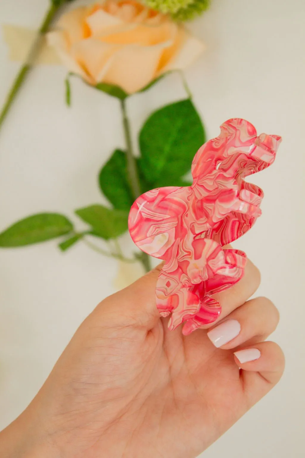 Pink Swirl Claw Clip