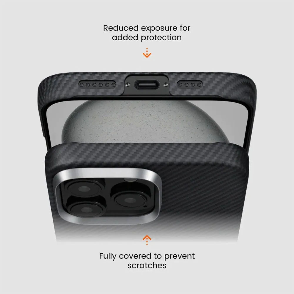 Pitaka - iPhone 16 Pro Max MagEZ MagSafe Case Aramid Case (KI1601PMA) - Black / Gray (Carbon)