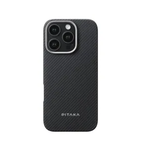 Pitaka - iPhone 16 Pro Max MagEZ MagSafe Case Aramid Case (KI1601PMA) - Black / Gray (Carbon)