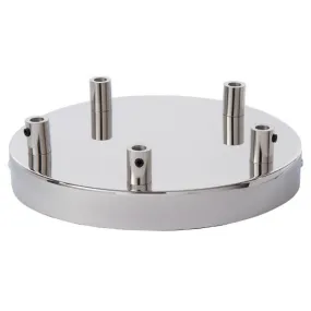 Polished Nickel Rounded 5-Port Ceiling Canopy Kit 8"