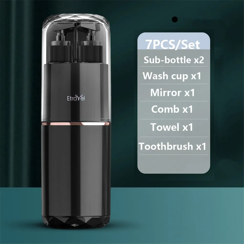 Portable Travel Wash Set Toothpaste Shampoo Storage Bottle Bathroom Multifunction Creative Travel Cup Toothbrush Organizer Box