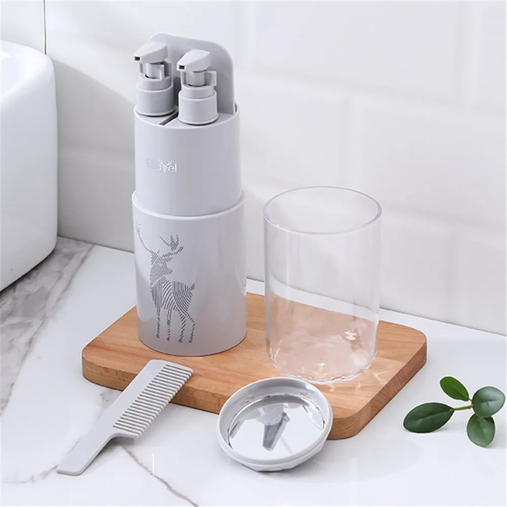 Portable Travel Wash Set Toothpaste Shampoo Storage Bottle Bathroom Multifunction Creative Travel Cup Toothbrush Organizer Box