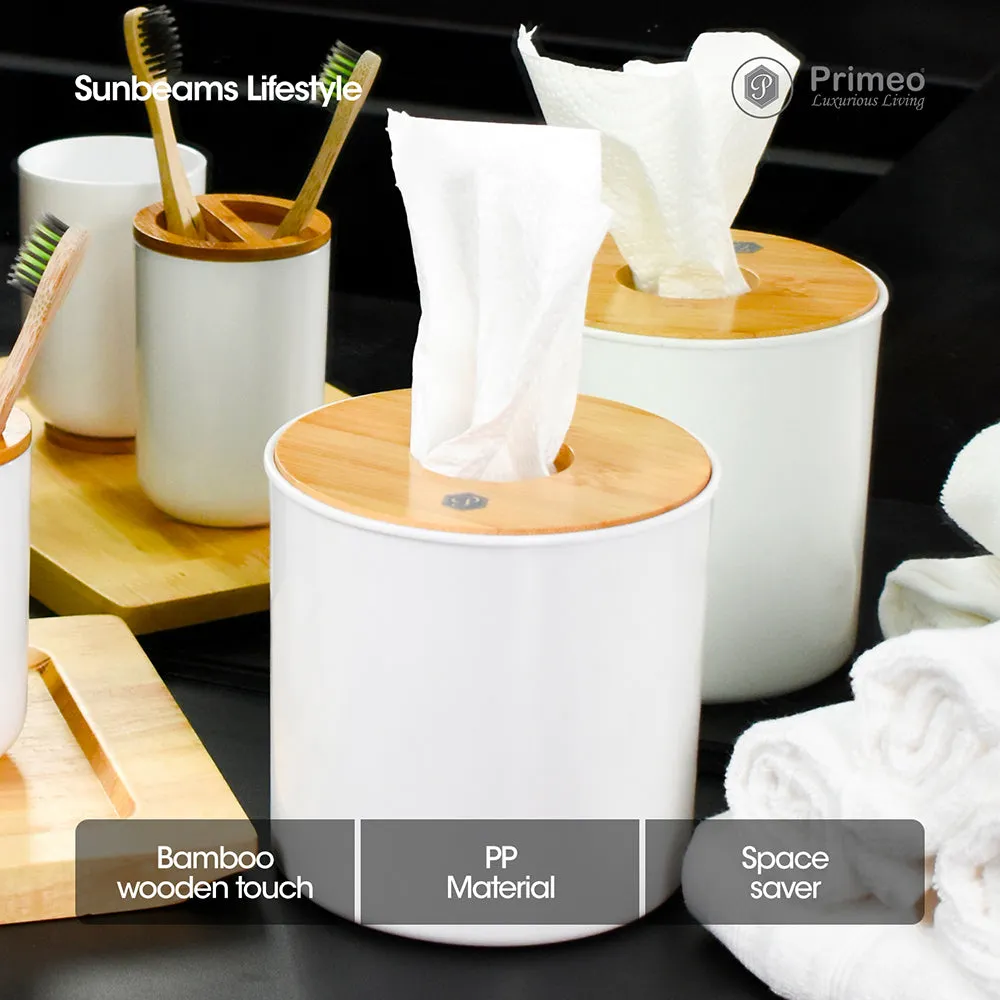 PRIMEO Premium Bamboo Toilet Roll Holder