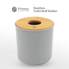 PRIMEO Premium Bamboo Toilet Roll Holder