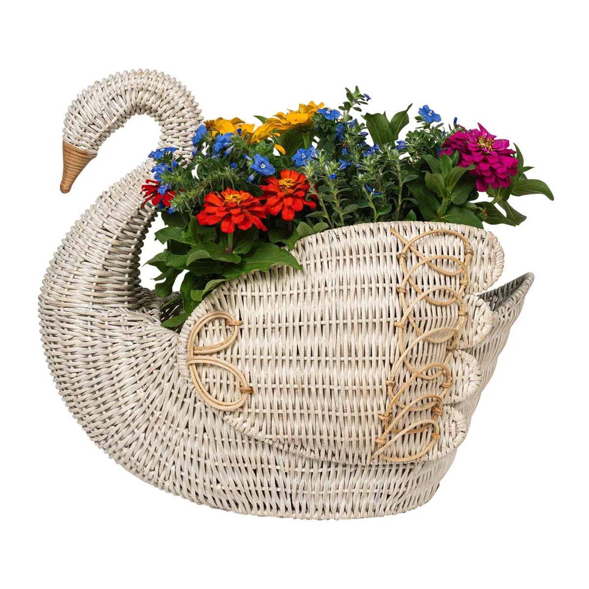 Provence Rattan Swan Basket - Whitewash