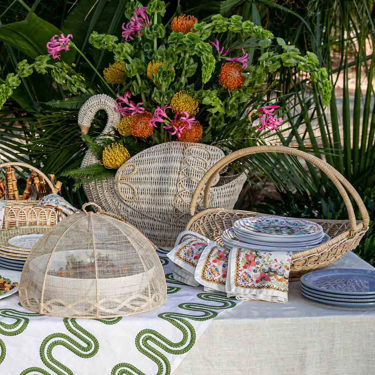 Provence Rattan Turtle Bowl - Whitewash