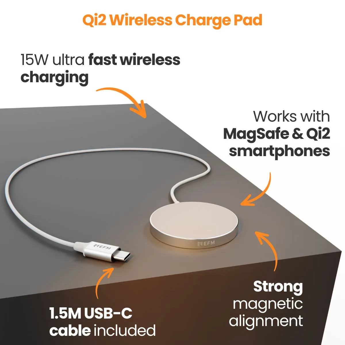 Qi2 15W Wireless Charge Pad