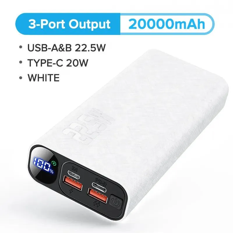 QOOVI Ultra-Fast 20000mAh Power Bank for iPhone and More