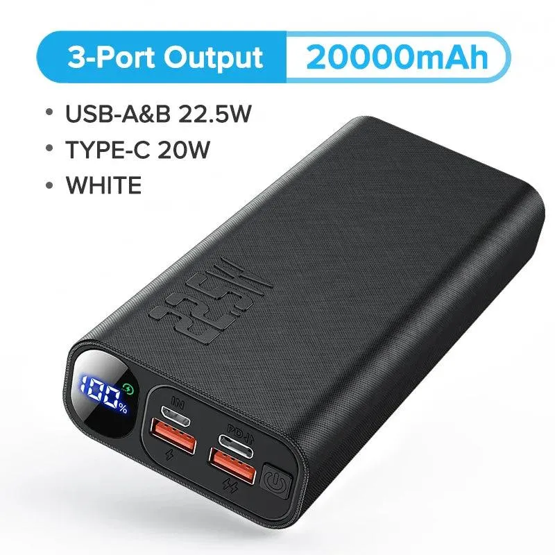 QOOVI Ultra-Fast 20000mAh Power Bank for iPhone and More