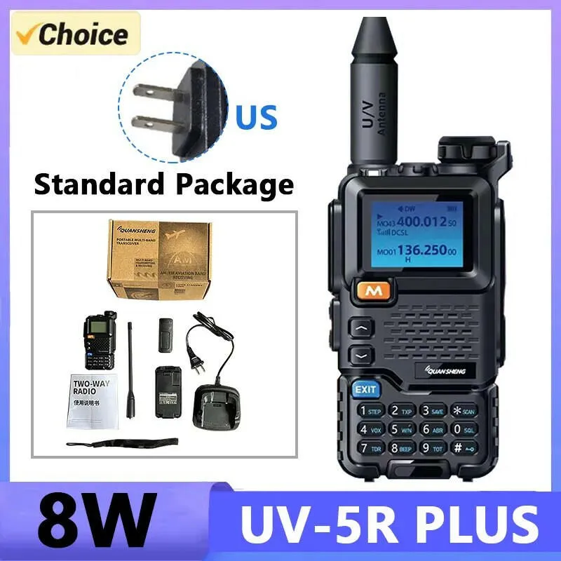 Quansheng UV 5R Plus Walkie Talkie Portable Am Fm Two Way Radio Commutator VHF Station K5 Receiver Band Transceiver UV-K5 UV-K58