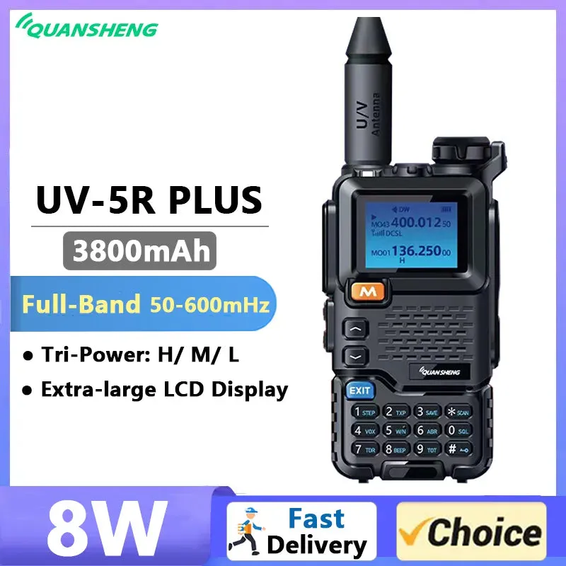 Quansheng UV 5R Plus Walkie Talkie Portable Am Fm Two Way Radio Commutator VHF Station K5 Receiver Band Transceiver UV-K5 UV-K58