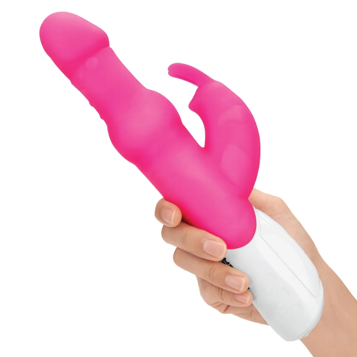 Rabbit Essentials Pearls Rabbit Vibrator With Rotating Shaft Hot Pink