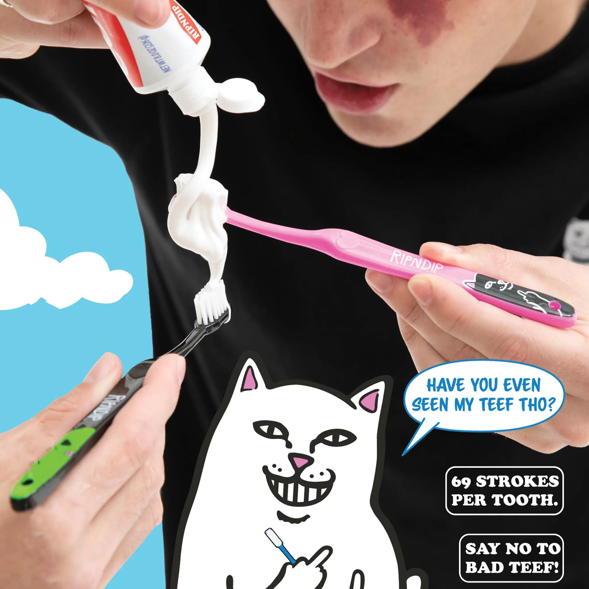 RIPNDIP Characters Toothbrush 3 Pack (Multi)