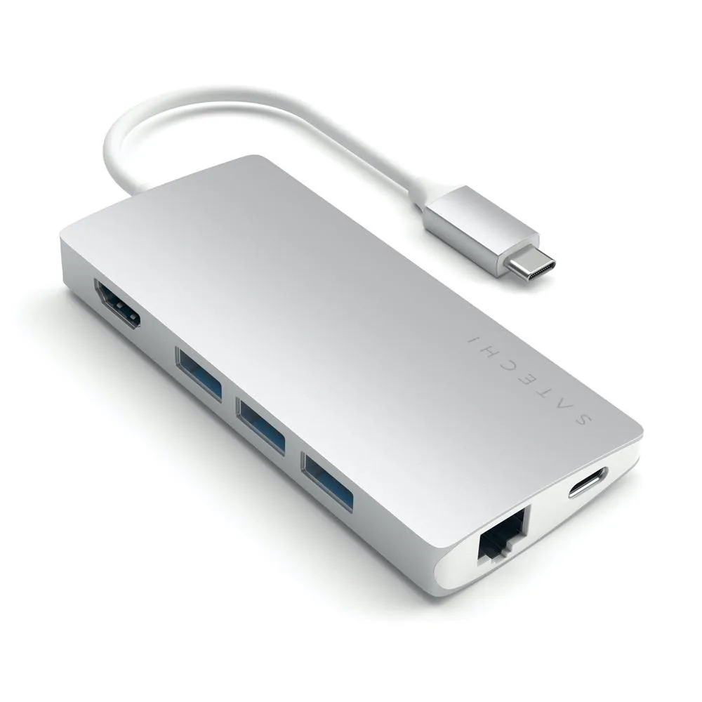 Satechi USB-C Multi-Port Adapter 4K HDMI w/ Ethernet V2 - Silver