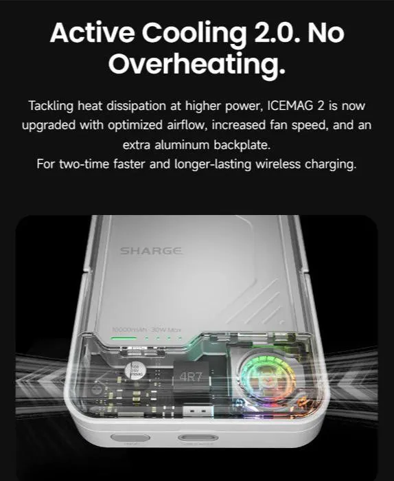 Sharge ICEMAG 2 (10,000mAh 3A 30W Qi2 Wireless)