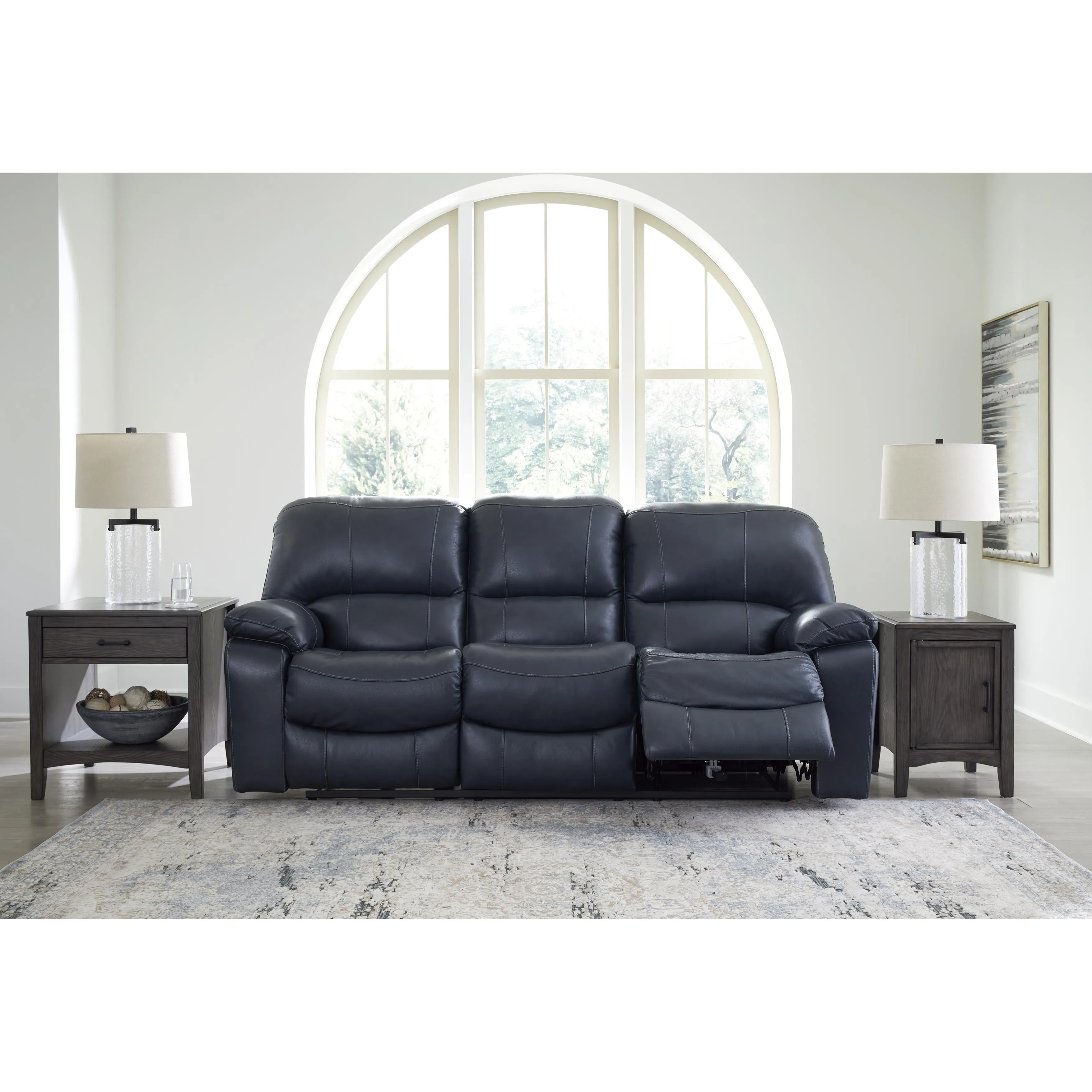 Signature Design by Ashley Leesworth Power Reclining Leather Match Sofa U4380987