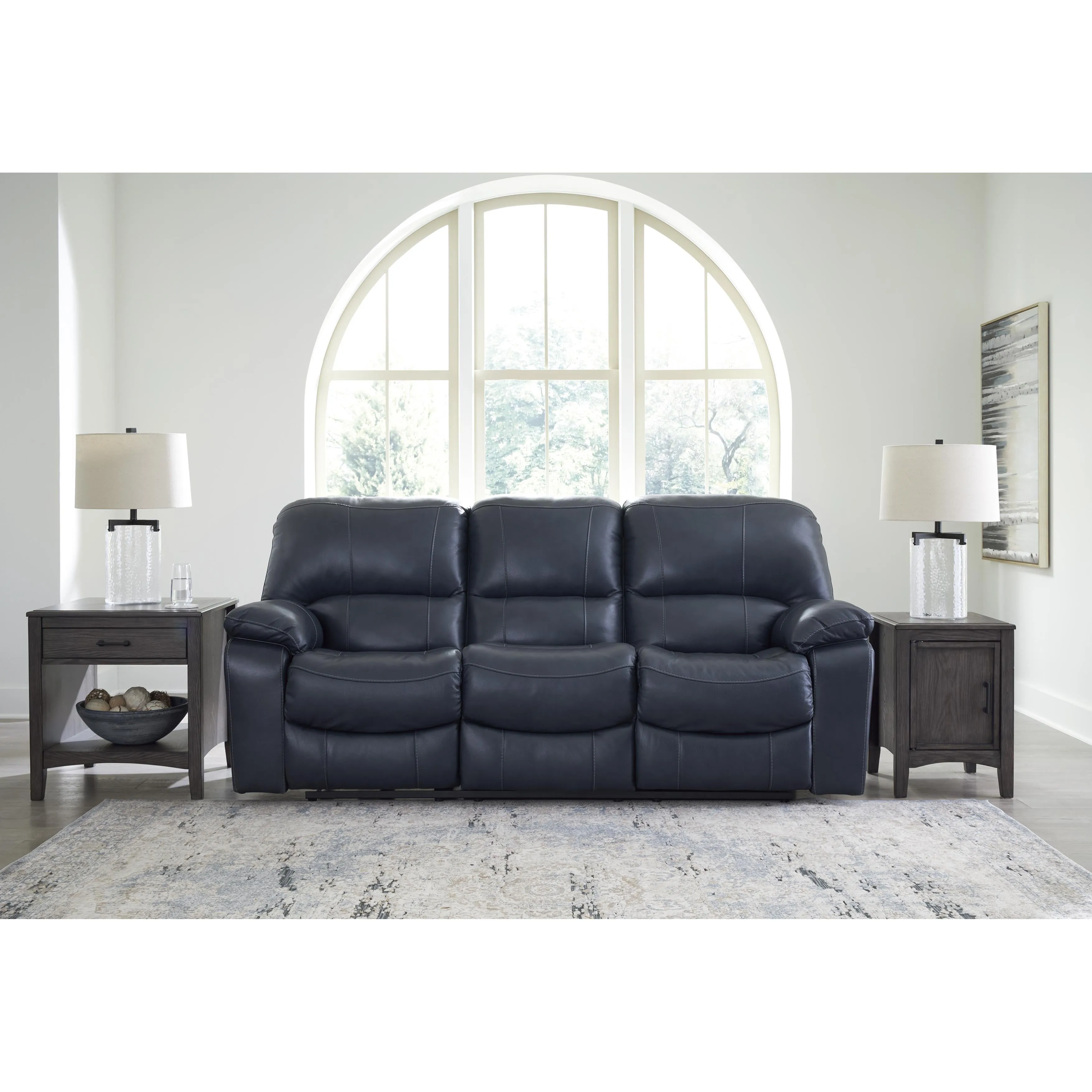 Signature Design by Ashley Leesworth Power Reclining Leather Match Sofa U4380987