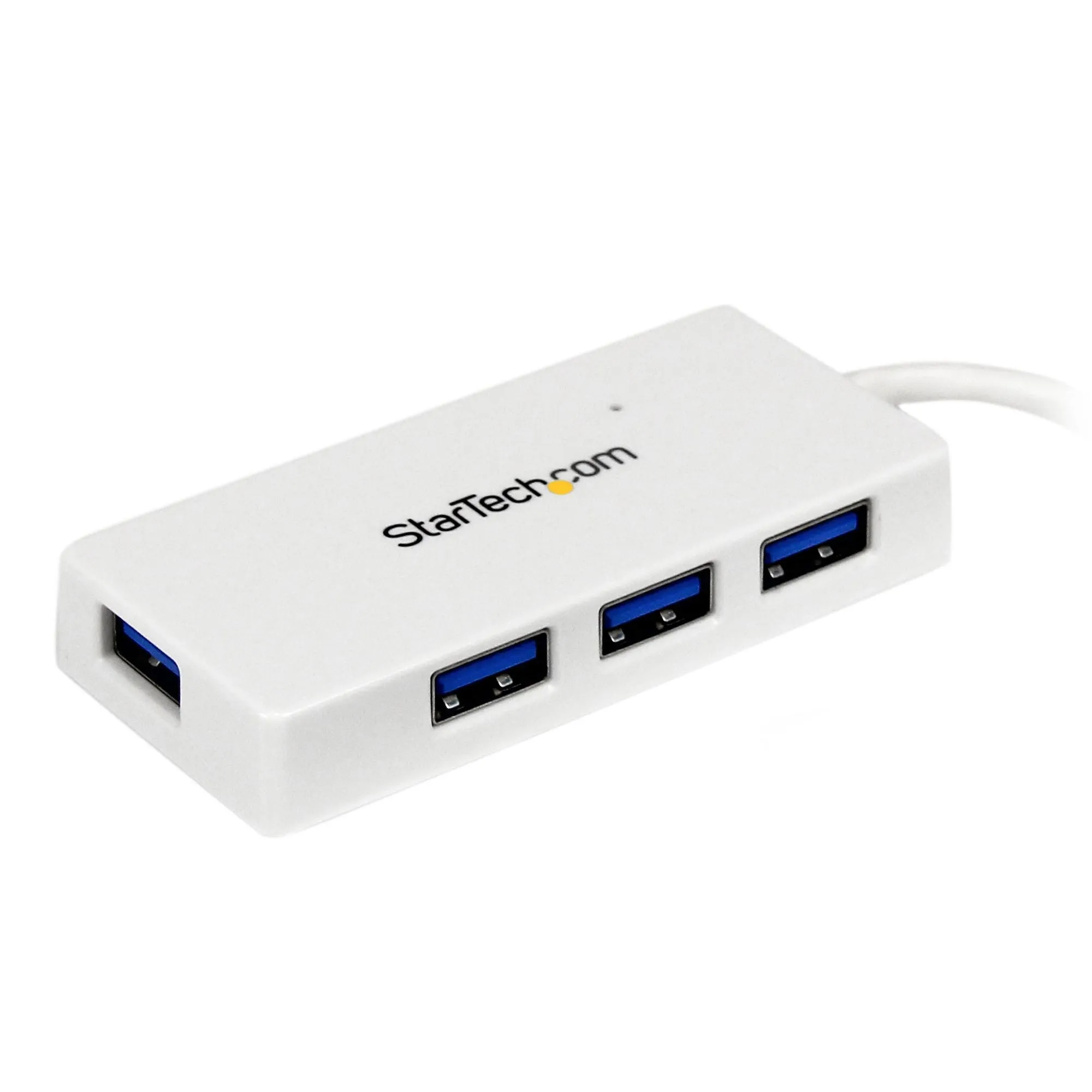 Startech.Com 4 Port Usb 3.0 Hub - Multi Port Usb Hub W/ Built-In Cable - Powered Usb 3.0 Extender For Your Laptop - Whit