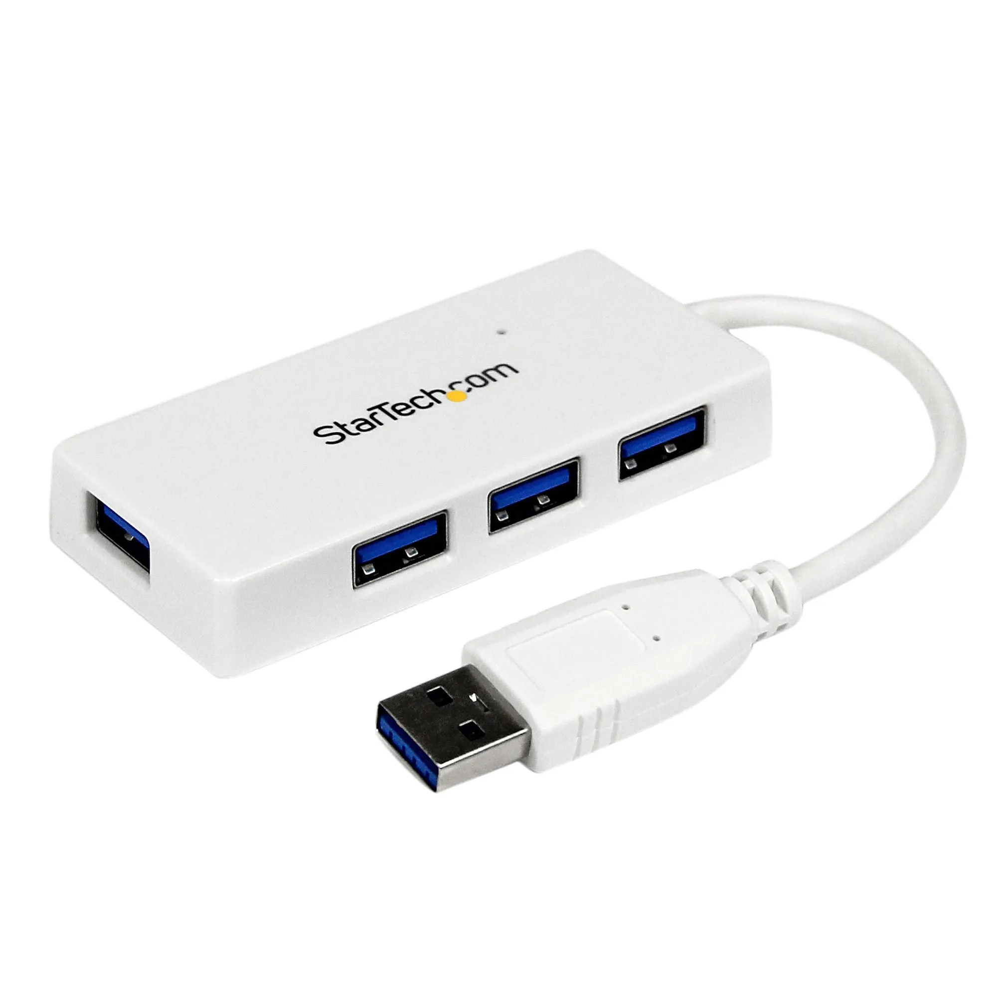 Startech.Com 4 Port Usb 3.0 Hub - Multi Port Usb Hub W/ Built-In Cable - Powered Usb 3.0 Extender For Your Laptop - Whit